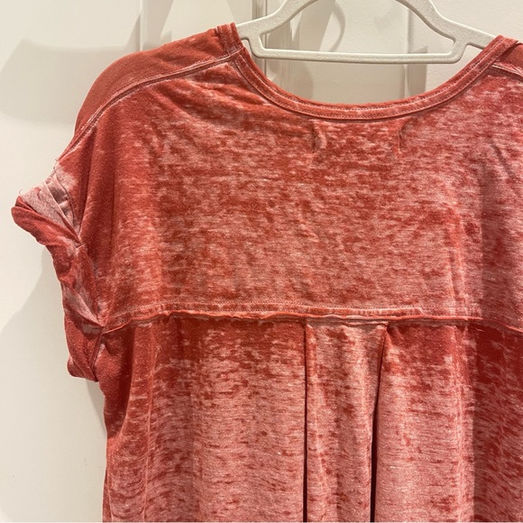 Free People Beach Keep Me Oversized Burnout Tee in Red / Burgundy (XS) - Picture 7 of 8
